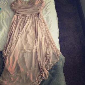 Short beige sparkly wavy dress